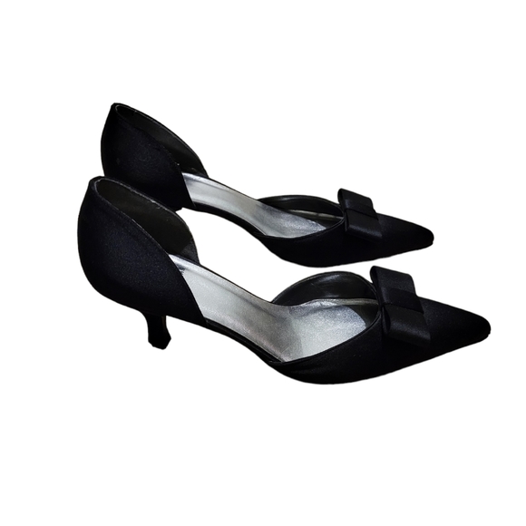 Stuart Weitzman D'orsay kitten heel bow pumps - 7 - Picture 2 of 5